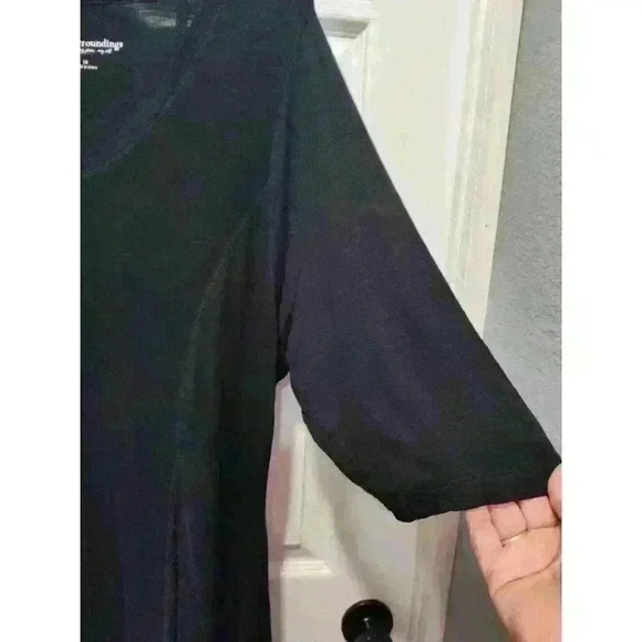 Soft Surroundings Women’s 1X Black Double V Timely Half Sleeve Tunic Dress 57532 - Picture 5 of 8